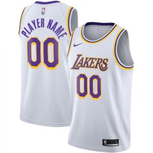 Los Angeles Lakers Nike Gorgeous Youth Swingman Custom Jersey White Association Edition