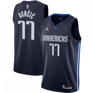 Luka Doncic Impressive Dallas Mavericks Jordan Brand 2020/21 Swingman Jersey Statement Edition Navy