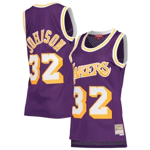 Magic Johnson Los Angeles Lakers Women's Hardwood Classics 1984/85 Prime Swingman Jersey Purple