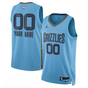 Memphis Grizzlies Jordan Brand Unisex 2022/23 Swingman Custom Jersey Statement Edition Top - notch Blue