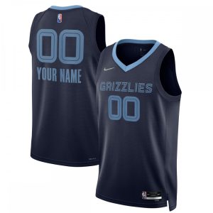 Memphis Grizzlies Nike 2021/22 Diamond Swingman Custom Jersey Enchanting Icon Edition Navy