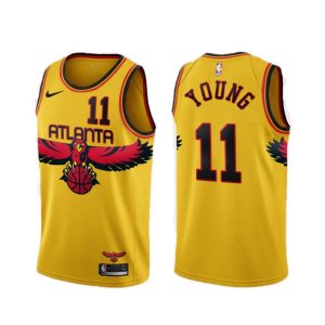 Men's Atlanta Hawks Trae Young #11 Nike Yellow 2021/22 Impressive Swingman NBA Jersey City Edition
