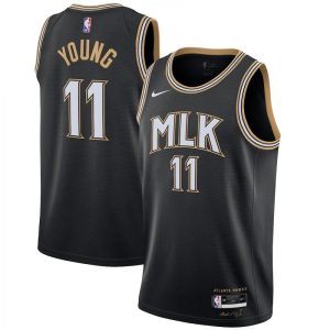 Men's Atlanta Hawks Trae Young Nike Black 2020/21 Swingman Jersey City Fabulous Edition
