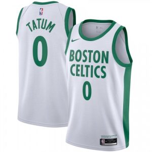 Men's Boston Celtics Jayson Tatum #0 Nike White 2020/21 Swingman Player Jersey – City Edition Amazing