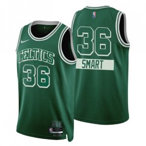 Men's Boston Celtics Marcus Smart #36 Nike Green 2021/22 Swingman Enchanting NBA Jersey City Edition