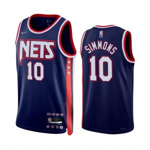 Men's Brooklyn Nets Ben Simmons #10 Navy 2021/22 Swingman Jersey City Charming Edition
