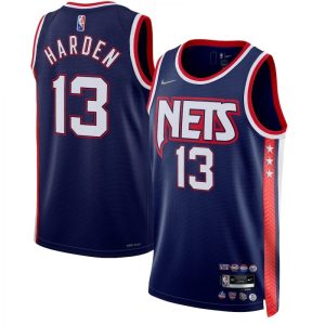 Men's Brooklyn Nets James Harden #13 Navy 2021/22 Swingman Jersey City Impressive Edition
