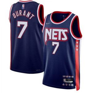 Men's Brooklyn Nets Kevin Durant #7 Navy 2021/22 Swingman Admirable Jersey City Edition