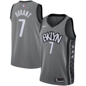 Men's Brooklyn Nets Kevin Durant #7 Nike Gray 2020/21 Swingman Jersey Statement Edition Distinguished