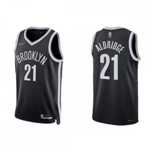 Men's Brooklyn Nets LaMarcus Magnificent Aldridge #21 Nike Black 2021 Swingman NBA Jersey Icon Edition