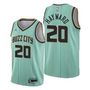 Men's Charlotte Hornets Hayward #20 Jordan Stylish Green Swingman Jersey Association Edition