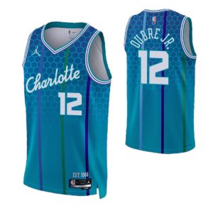 Men's Charlotte Hornets Kelly Oubre #12 Delightful Nike Blue 2021/22 Swingman NBA Jersey City Edition