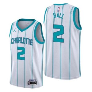 Men's Charlotte Hornets Lamelo Ball #2 Jordan White 2020/21 Swingman Jersey Association Edition Superb