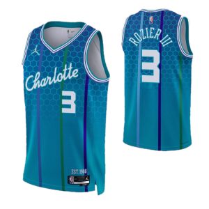Men's Charlotte Hornets Terry Rozier #3 Nike Blue 2021/22 Swingman NBA Jersey Prime City Edition