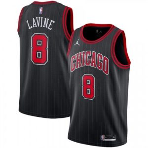 Men's Chicago Amazing Bulls Zach LaVine #8 Jordan Black 2020/21 Swingman Jersey Statement Edition