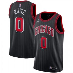 Men's Chicago Bulls Coby White #0 Jordan Brand Black 2020/21 Swingman Jersey Statement Edition Delightful