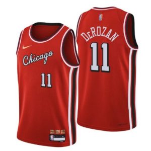 Men's Chicago Bulls DeMar DeRozan #11 Nike Red 2021/22 Swingman NBA Marvelous Jersey City Edition