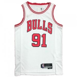 Men's Chicago Bulls Dennis Rodman #91 Stunning Nike White 2021/22 Swingman NBA Jersey Icon Edition