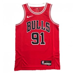 Men's Chicago Bulls Dennis Rodman Distinguished #91 Nike Red 2021 Swingman NBA Jersey Icon Edition