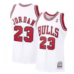Men's Chicago Bulls Michael Jordan Marvelous #23 Throwback White 1997 98 Hardwood Classics Player Jersey