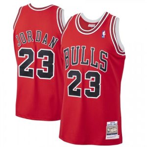 Men's Chicago Bulls Michael Top - notch Jordan #23 Throwback Red 1997 98 Hardwood Classics Player Jersey