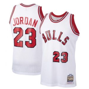 Men's Chicago Elegant Bulls Michael Jordan #23 Throwback White 1984 85 Hardwood Classics Player Jersey