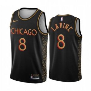 Men's Chicago Outstanding Bulls Zach LaVine #8 Nike Black 2020/21 Swingman Jersey City Edition