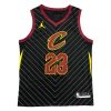 Men's Cleveland Cavaliers Lebron James #23 Jordan Black Swingman Jersey Striking Statement Edition