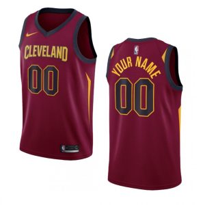 Men's Cleveland Cavaliers Nike Wine Swingman Custom NBA Exquisite Jersey Icon Edition