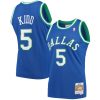 Men's Dallas Mavericks Jason Kidd #5 Throwback Stylish Blue 1994 95 Hardwood Classics Jersey