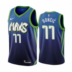 Men's Dallas Mavericks Luka Doncic Captivating #77 Nike Blue 202021 Swingman Jersey City Edition