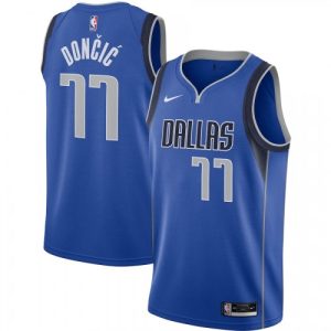 Men's Dallas Mavericks Terrific Luka Doncic #77 Nike Royal 2020/21 Swingman Jersey Icon Edition