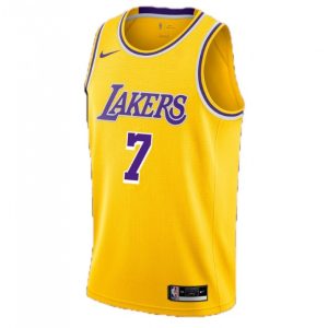 Men's Dashing Los Angeles Lakers Carmelo Anthony #7 Nike Gold Swingman Jersey Icon Edition