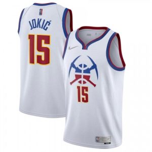 Men's Denver Marvelous Nuggets Nikola Jokic #15 Nike White 2020/21 Swingman Player Jersey – Earned Edition