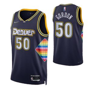 Men's Denver Nuggets Aaron Gordon #50 Nike Navy 2021/22 Swingman NBA Distinguished Jersey City Edition