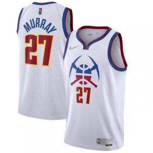 Men's Denver Nuggets Jamal Murray #27 Nike White Stunning 2020/21 Swingman Player Jersey – Earned Edition