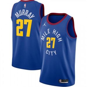 Men's Denver Nuggets Jamal Murray #27 Outstanding Jordan Blue 2020/21 Swingman Jersey Statement Edition