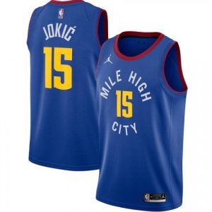 Men's Denver Nuggets Nikola Jokic #15 Jordan Blue 2020/21 Swingman Jersey Statement Marvelous Edition