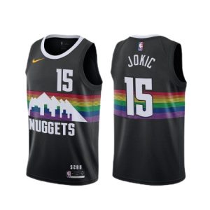 Men's Denver Nuggets Nikola Jokic #15 Nike Black Swingman High - quality Player Jersey – City Edition