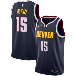 Men's Denver Nuggets Nikola Jokic #15 Nike Navy Swingman Jersey Icon Edition Impressive