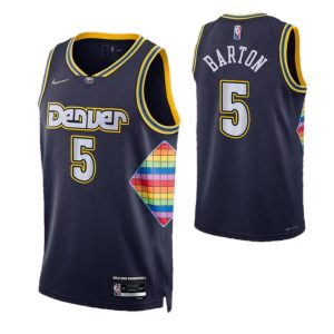 Men's Denver Nuggets Will Barton #5 Nike Navy 2021/22 Superb Swingman NBA Jersey City Edition