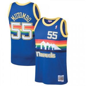 Men's Denver Superb Nuggets Dikembe Mutombo #55 Blue 91 92 Hardwood Classics Swingman Jersey