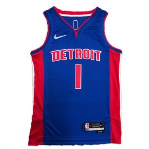 Men's Detroit Pistons Allen Iverson #1 Nike Blue 2021/22 Swingman Charming NBA Jersey Icon Edition