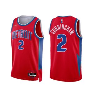 Men's Detroit Pistons Cade Cunningham #2 Nike Red 2021/22 Swingman Sophisticated NBA Jersey City Edition
