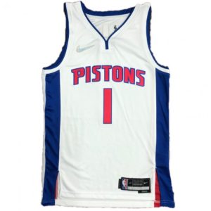 Men's Detroit Premium Pistons Allen Iverson #1 Nike White 2021/22 Swingman NBA Jersey Icon Edition
