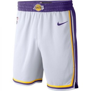 Men's Distinguished Los Angeles Lakers Nike White 2019/20 Swingman Short Association Edition
