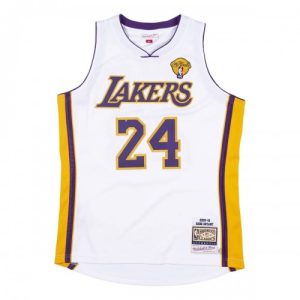 Men's Fantastic Los Angeles Lakers Kobe Bryant #24 Throwback White 2009 10 Hardwood Classics Jersey