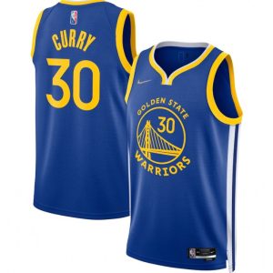 Men's Golden Dashing State Warriors Stephen Curry #30 Nike Royal 21/22 Swingman Jersey Icon Edition
