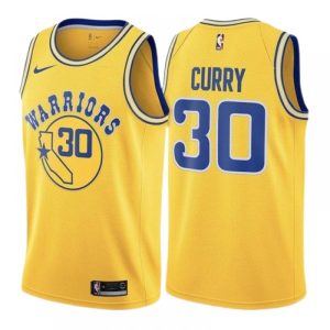 Men's Golden Sophisticated State Warriors Stephen Curry #30 Nike Yellow Hardwood Classic Swingman Jersey
