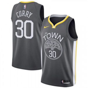 Men's Golden State Captivating Warriors Stephen Curry #30 Black Swingman Jersey Statement Edition